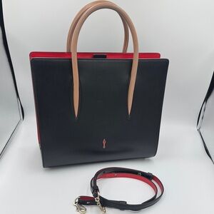 Christian Louboutin Paloma - Black Tote Red Interior & Adjustable Strap